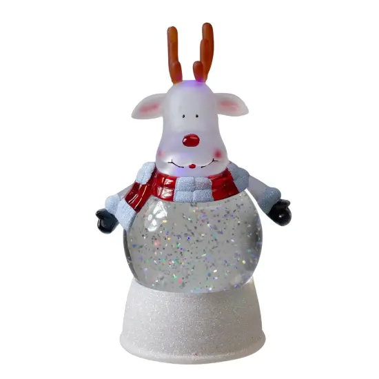 Northlight LED Lighted Reindeer Christmas Water Globe - 8" Red {1}