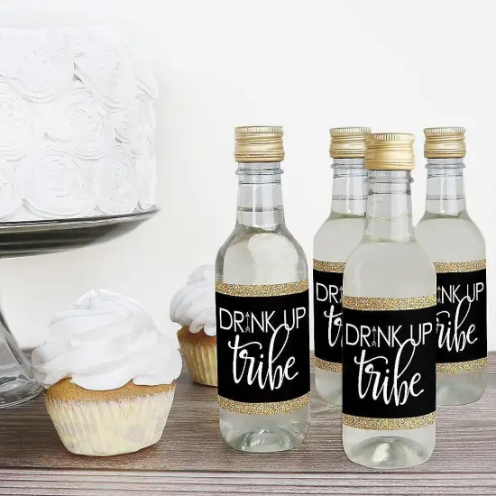 Big Dot of Happiness "Bride Tribe" - Mini Wine and Champagne Bottle Label Stickers - Bridal Shower or Bachelorette Party Favor Gift - Set of 16 {3}