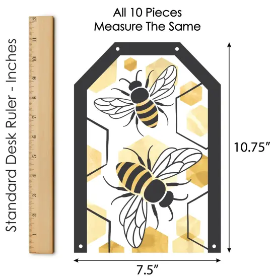 Big Dot of Happiness Little Bumblebee - Hanging Vertical Paper Door Banners - Bee Baby Shower or Birthday Party Wall Decoration Kit Indoor Door Decor {7}