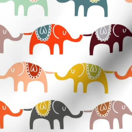 Various Fabrics by the Yard or Fat Quarter Elephant Circus Colorful Kids Children Animals Whimsical Boho Room Decor African Nursery Modern Custom Printed Fabric by Spoonflower {7}