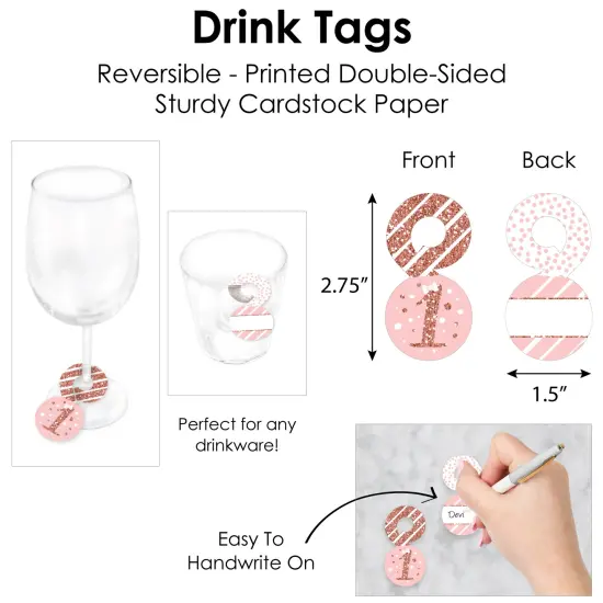 Big Dot of Happiness 1st Birthday Little Miss Onederful - Girl First Birthday Party Paper Charger & Table Decorations Chargerific Kit for 8 {7}