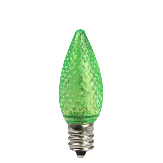 Sienna Pack of 4 Faceted Transparent Green LED C7 Christmas Replacement Bulbs {1}