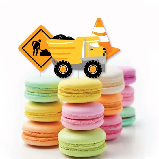 Big Dot of Happiness Dig It - Construction Party Zone - Dessert Cupcake Toppers - Baby Shower or Birthday Party Clear Treat Picks - Set of 24 {6}