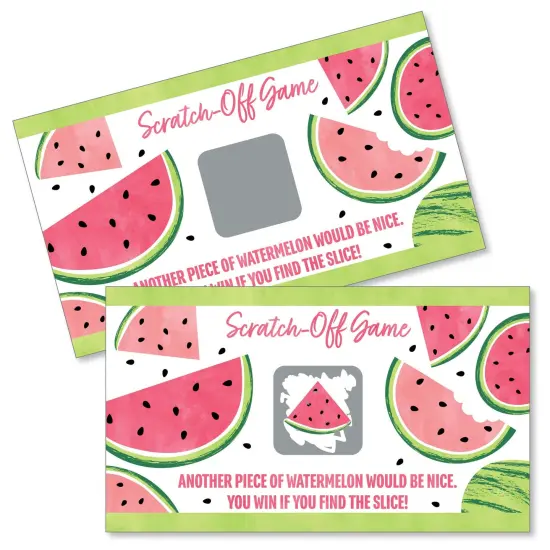 Big Dot of Happiness Sweet Watermelon - Fruit Party Game Scratch Off Cards - 22 Count {1}