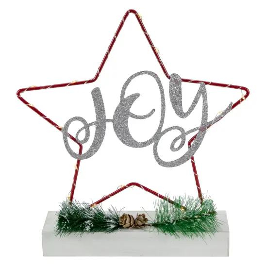 Northlight LED Lighted Star Silhouette Christmas "Joy" Sign - 11" Red {1}