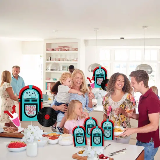 Big Dot of Happiness 50's Sock Hop - 1950s Rock N Roll Party Centerpiece Sticks - Showstopper Table Toppers - 35 Pieces {6}