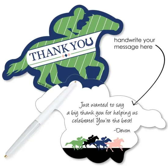 Big Dot of Happiness Kentucky Horse Derby - Shaped Thank You Cards - Horse Race Party Thank You Note Cards with Envelopes - Set of 12 {3}