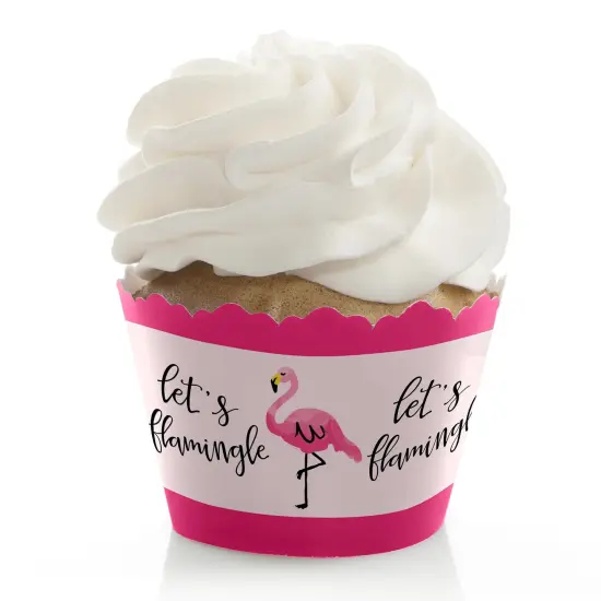 Big Dot of Happiness Pink Flamingo - Tropical Summer Decorations - Party Cupcake Wrappers - Set of 12 {1}