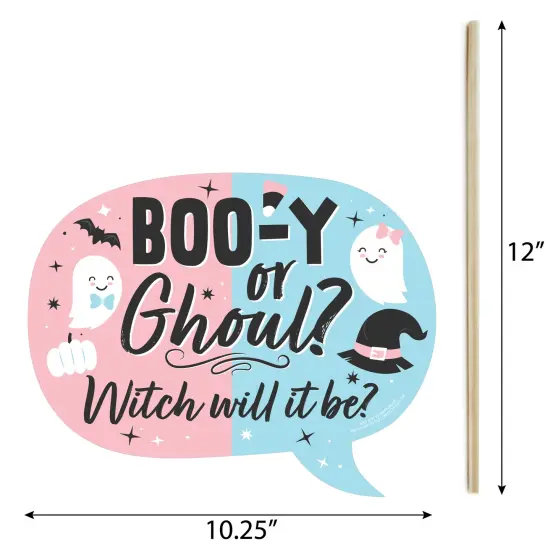 Big Dot of Happiness Funny Boo-y or Ghoul - Halloween Gender Reveal Party Photo Booth Props Kit - 10 Piece {6}