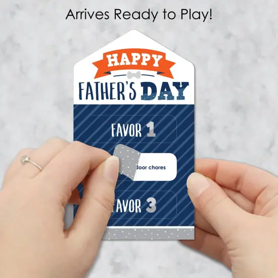 Big Dot of Happiness Happy Father's Day - We Love Dad Party Game Pickle Cards - Kids Coupon Pull Tabs - Set of 12 {3}