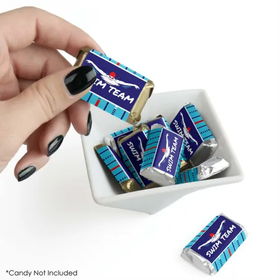 Big Dot of Happiness Making Waves - Swim Team - Mini Candy Bar Wrapper Stickers - Swimming Party or Birthday Party Small Favors - 40 Count {3}