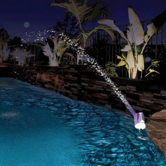 Northlight LED Lighted Cascade Waterfall Swimming Pool Fountain - 17" White {1}