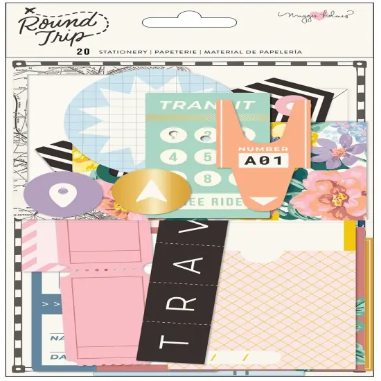 Maggie Holmes Round Trip Stationery Pack 20/Pkg-W/Gold Foil {2}