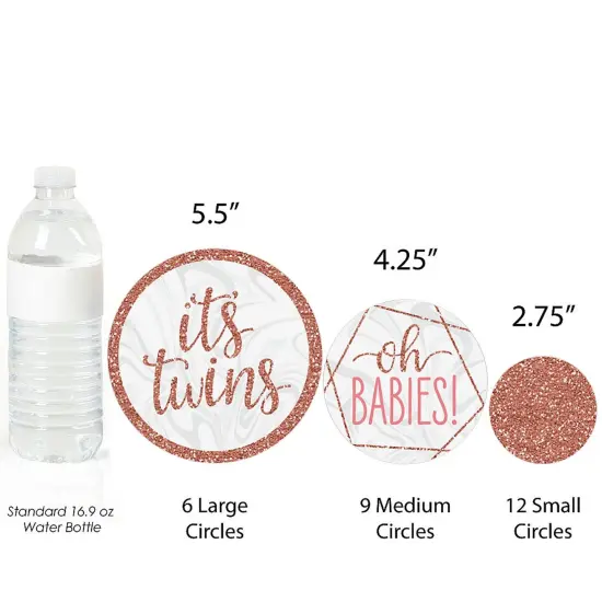 Big Dot of Happiness It's Twin Girls - Pink and Rose Gold Twins Baby Shower Giant Circle Confetti - Party Decorations - Large Confetti 27 Count {4}