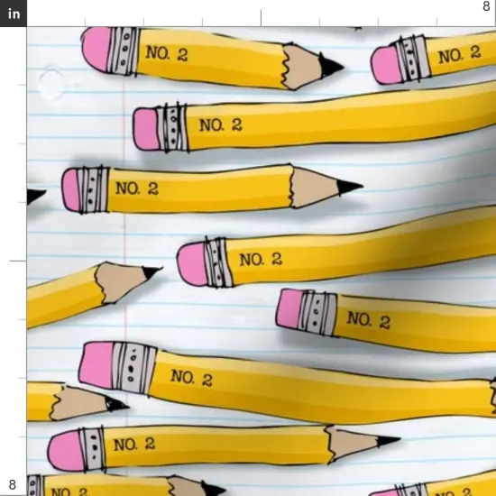 Various Fabrics by the Yard or Fat Quarter Student Teacher Pencil Notebook School Custom Printed Fabric by Spoonflower {4}