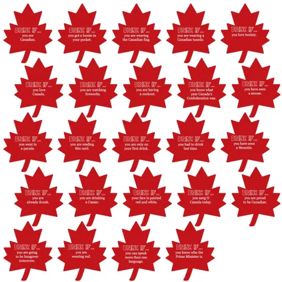 Big Dot of Happiness Drink If Game - Canada Day - Canadian Party Game - 24 Count {3}