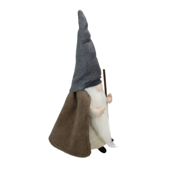 Northlight Standing Gnome Big Nose Santa Holding Stick - 16"Brown and Beige {3}