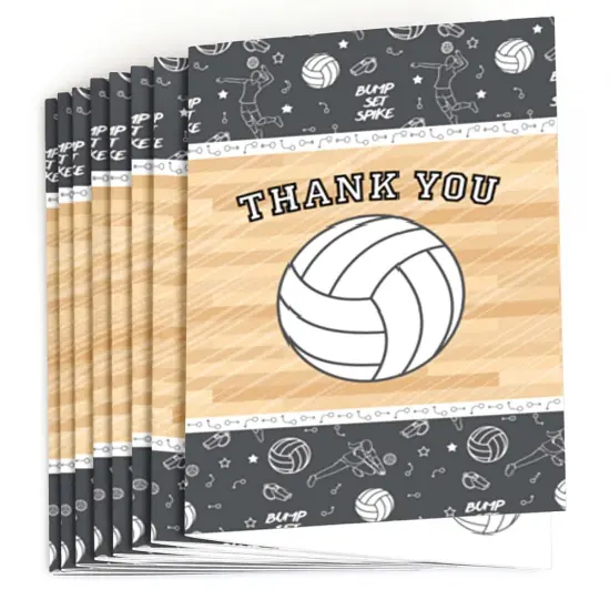 Big Dot of Happiness Bump, Set, Spike - Volleyball - Baby Shower or Birthday Party Thank You Cards (8 count) {3}