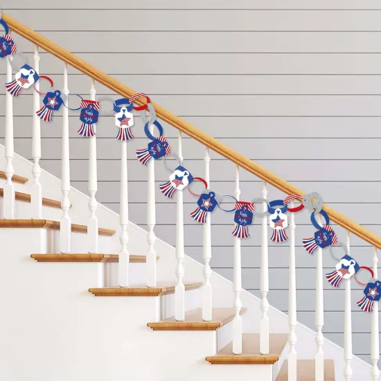 Big Dot of Happiness 4th of July - 90 Chain Links and 30 Paper Tassels Decoration Kit - Independence Day Paper Chains Garland - 21 feet {3}