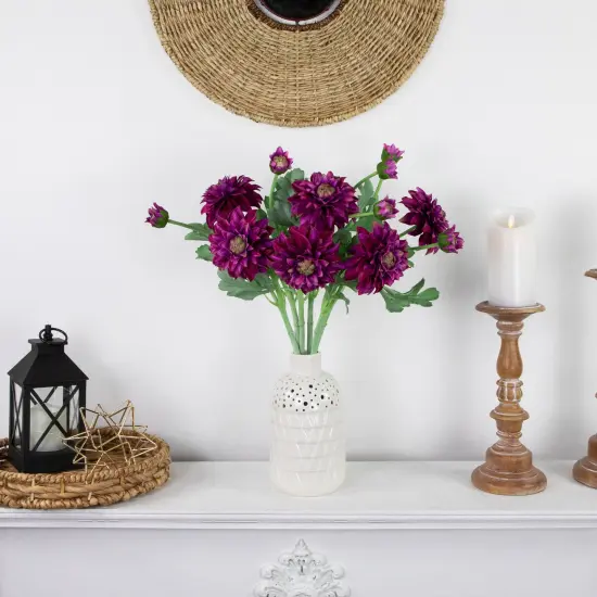 Northlight Real Touch™ Mulberry Purple Dahlia Artificial Floral Sprays, Set of 6 - 23" {3}