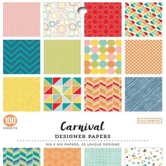 Colorbok Single-Sided Printed Cardstock 6"X6" 100/Pkg-Carnival {1}