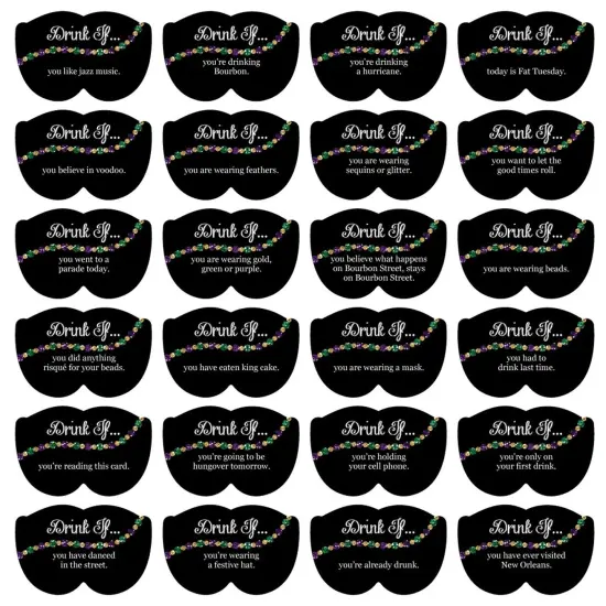 Big Dot of Happiness Drink If Game - Mardi Gras - Masquerade Party Game - 24 Count {3}