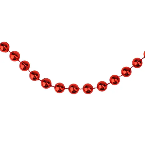 Northlight Shiny Round Beaded Commercial Christmas Garland - 33' x .25" - Red - Unlit {1}