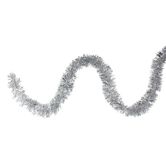 Northlight 50' x 2.25" Silver Tinsel Commercial Artificial Christmas Garland - Unlit {1}
