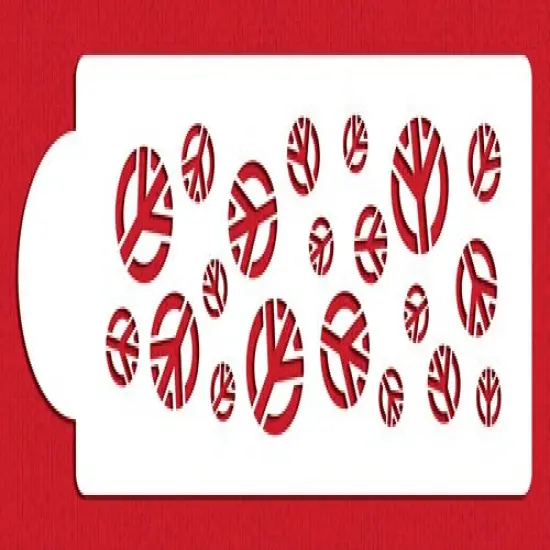 Peace Sign Cake Stencil Side | C484 by Designer Stencils | Cake Decorating Tools | Baking Stencils for Royal Icing, Airbrush, Dusting Powder | Reusable Plastic Food Grade Stencil for Cakes | Easy to Use & Clean Cake Stencil {1}