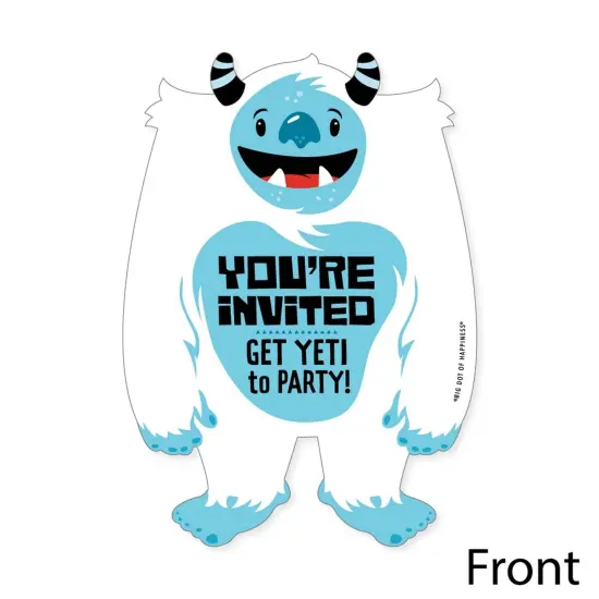 Big Dot of Happiness Yeti to Party - Shaped Fill-In Invites - Abominable Snowman Party or Birthday Party Invitation Cards with Envelopes - Set of 12 {4}