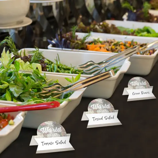 Big Dot of Happiness World Awaits - Travel Themed Party Tent Buffet Card - Table Setting Name Place Cards - Set of 24 {4}