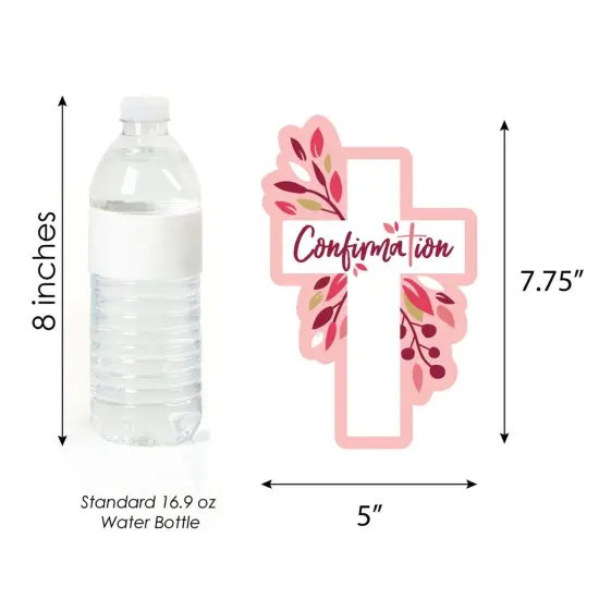 Big Dot of Happiness Confirmation Pink Elegant Cross - Decorations DIY Girl Religious Party Essentials - Set of 20 {6}