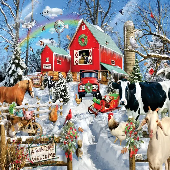 Sunsout Winter Barn 500 pc Christmas Jigsaw Puzzle 35235 {1}