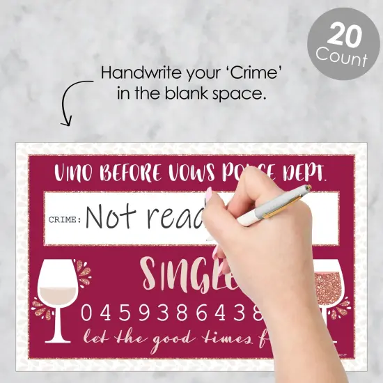 Big Dot of Happiness Vino Before Vows - Winery Bridal Shower or Bachelorette Party Mug Shots - Photo Booth Props Kit - 20 Count {3}