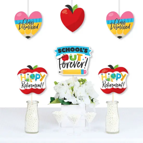 Big Dot of Happiness Teacher Retirement - Pencil Apple Decorations DIY Happy Retirement Party Essentials - Set of 20 {1}