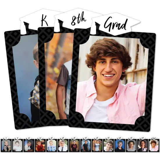 Big Dot of Happiness Black and White Graduation 8 x 10 inches K-12 School Photo Holder - DIY Party Decor - Picturific Display {1}