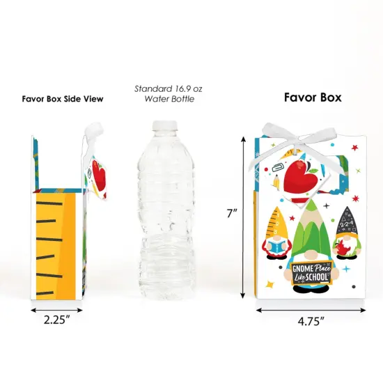 Big Dot of Happiness School Gnomes - Teacher and Classroom Decorations Favor Boxes - Set of 12 {3}