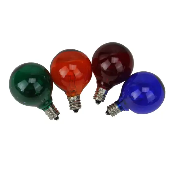 Northlight Transparent G40 Globe Christmas Replacement Bulbs - MultiColor - 4ct {1}