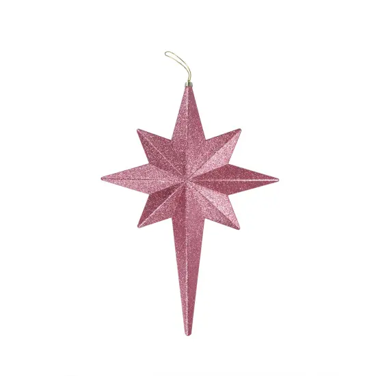 DAK 20" Pink Glittered Bethlehem Star Shatterproof Christmas Ornament {1}