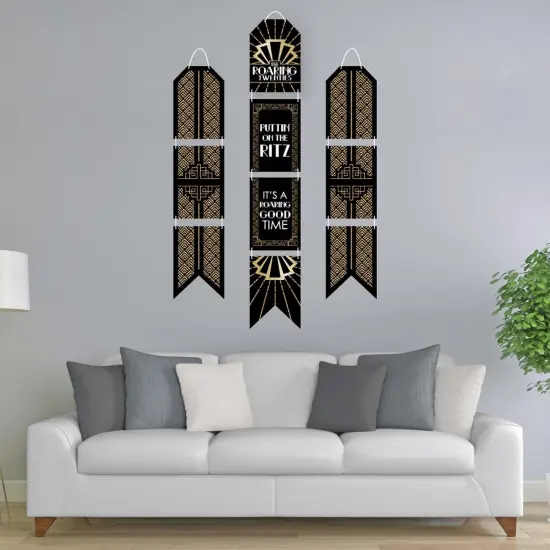 Big Dot of Happiness Roaring 20's - Hanging Vertical Paper Door Banners - 1920s Art Deco Jazz Party Wall Decoration Kit - Indoor Door Decor {3}