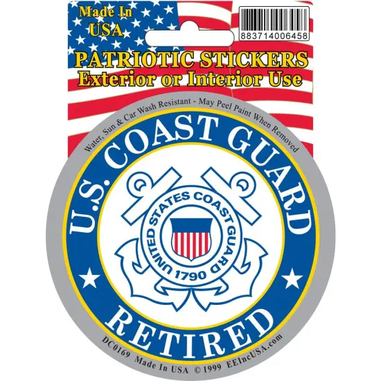 United States Coast Guard Retired Sticker 3-1/4" {1}