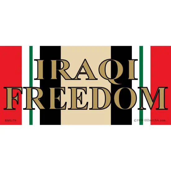 EagleEmblems BM0179 Sticker-Iraq War,SVC.Ribb Iraqi Freedom (3x6.5'') {1}