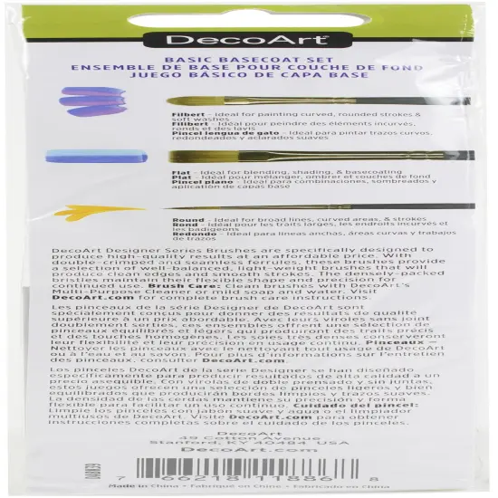DecoArt Designer Series Brushes-Basecoat Set {2}