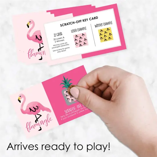 Big Dot of Happiness Pink Flamingo - Party Like a Pineapple - Tropical Summer Game Scratch Off Cards - 22 Count {3}