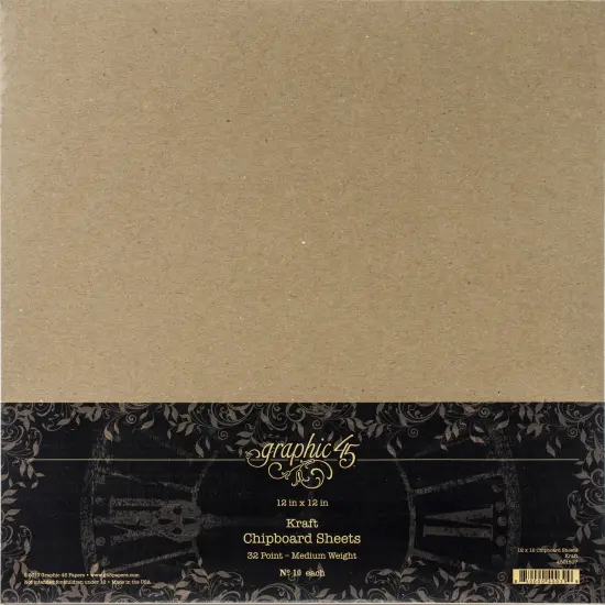 Graphic 45 Staples Chipboard 12"X12" 10/Pkg-Kraft {1}