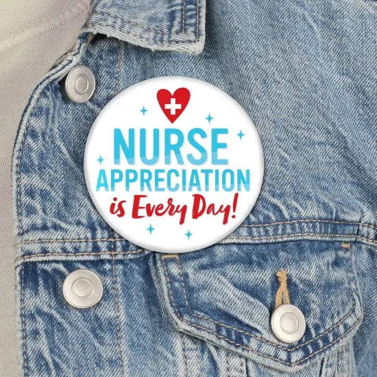 Big Dot of Happiness Thank You Nurses - 3 inch Nurse Appreciation Week Badge - Pinback Buttons - Set of 8 {4}