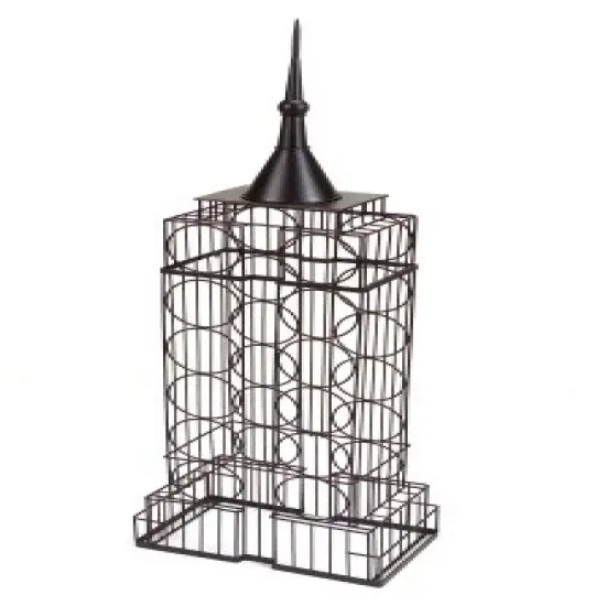 Melrose 44" Big Ben Inspired 10-Bottle Decorative Wine Rack Holder Black {1}