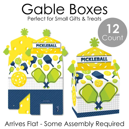 Big Dot of Happiness Let&rsquo;s Rally - Pickleball - Treat Box Party Favors - Birthday or Retirement Party Goodie Gable Boxes - Set of 12 {7}
