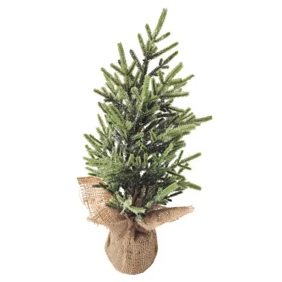 Northlight Frosted Ice Pine Artificial Christmas Tree with Jute Base - 16.5" Green {1}