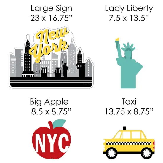 Big Dot of Happiness NYC Cityscape - Yard Sign and Outdoor Lawn Decorations - New York City Party Yard Signs - Set of 8 {7}